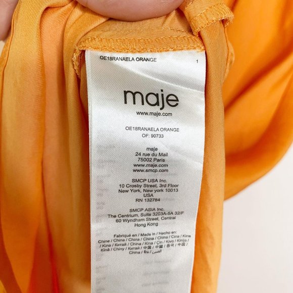 Maje Orange Midi Dress - Picture 10 of 13